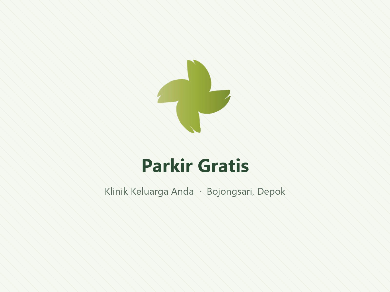 Area parkir gratis di Klinik Medisina, Bojongsari, Depok